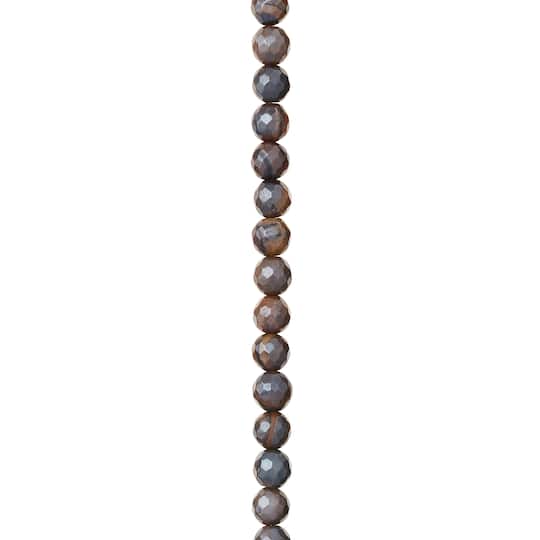 Yellow Tiger Eye Silverite Faceted Round Beads by Bead Landing™, 6mm